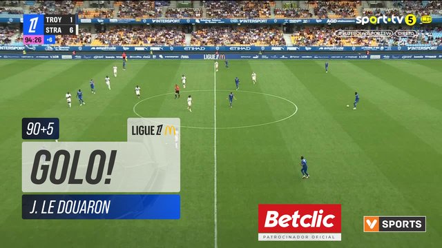 GOLO! Troyes, J. Le Douaron aos 90'+5', Troyes 2-6 Strasbourg