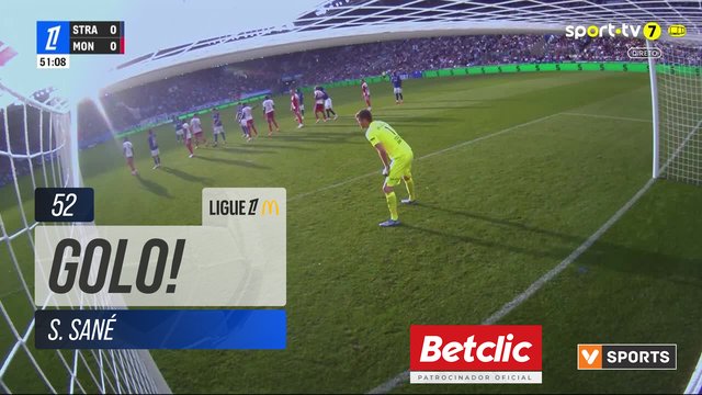 GOLO! Strasbourg, S. Sané (p.b.) aos 52', Strasbourg 1-0 Monaco