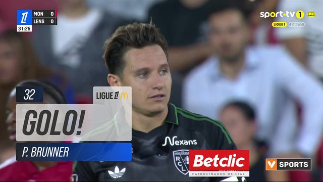 GOLO! Monaco, P. Brunner aos 32', Monaco 1-0 Lens