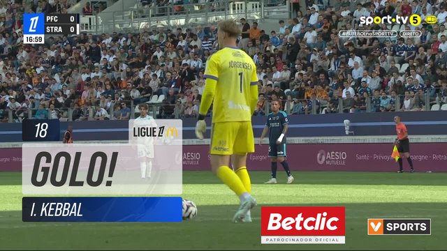 GOLO! Paris FC, I. Kebbal aos 18', Paris FC 1-0 Strasbourg