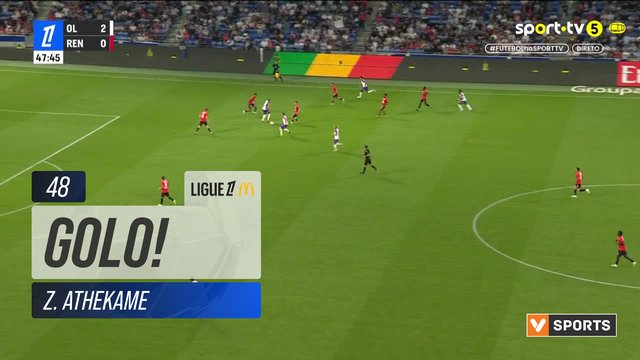 GOLO! Lyon, Z. Athekame aos 48', Lyon 3-0 Rennes