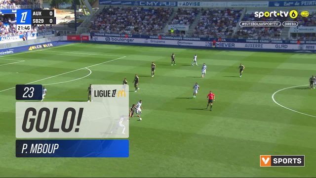 GOLO! Brest, P. Mboup aos 23', Auxerre 0-1 Brest