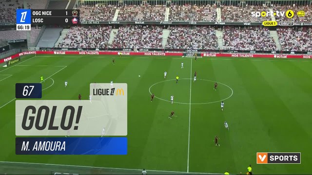 GOLO! Nice, M. Amoura aos 67', Nice 2-0 Lille
