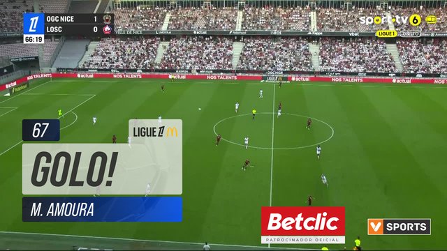 GOLO! Nice, M. Amoura aos 67', Nice 2-0 Lille