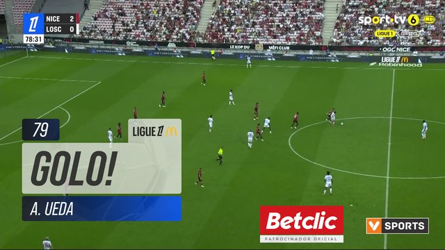 GOLO! Lille, A. Ueda aos 79', Nice 2-1 Lille