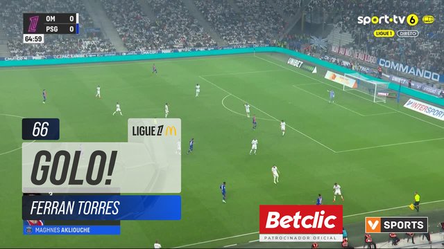 GOLO! PSG, Ferran Torres aos 66', Marselha 0-1 PSG