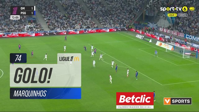 GOLO! PSG, Marquinhos aos 74', Marselha 1-2 PSG