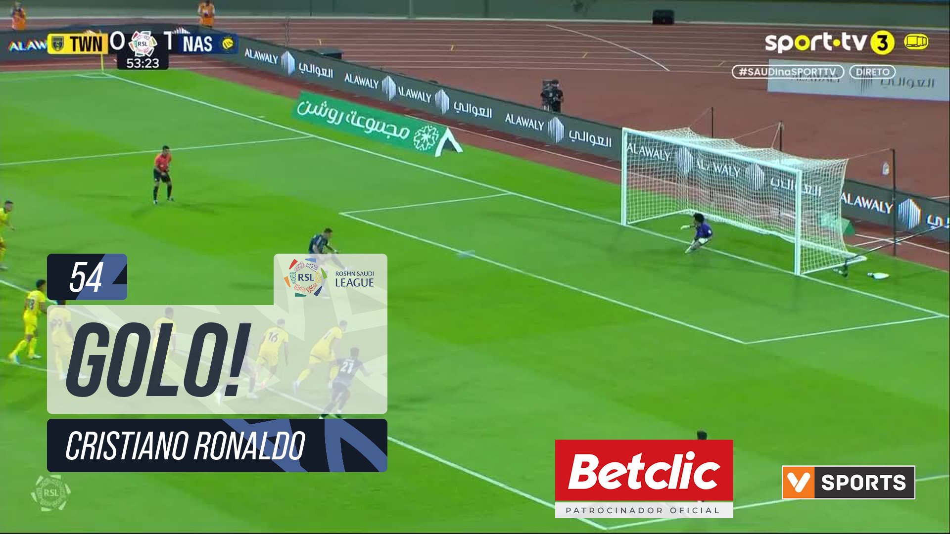 GOLO! Al Nassr, Cristiano Ronaldo aos 54', Al Taawoun 0-2 Al Nassr