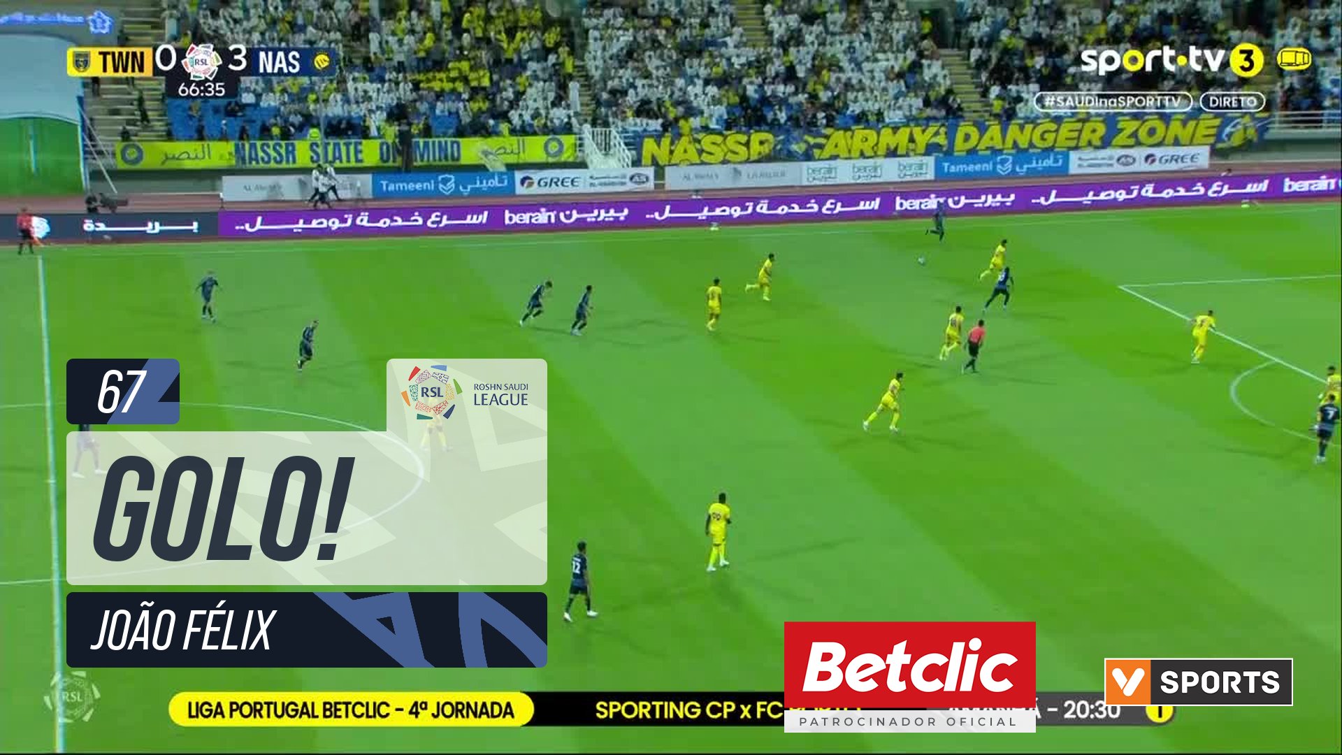 GOLO! Al Nassr, João Félix aos 67', Al Taawoun 0-4 Al Nassr