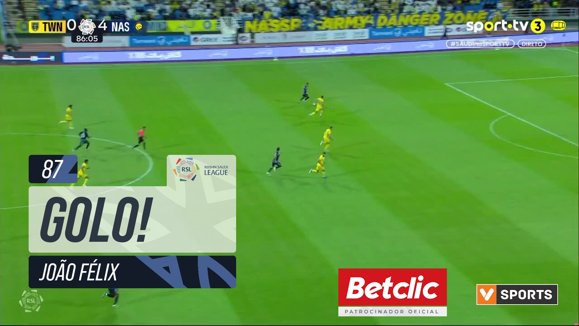 GOLO! Al Nassr, João Félix aos 87', Al Taawoun 0-5 Al Nassr