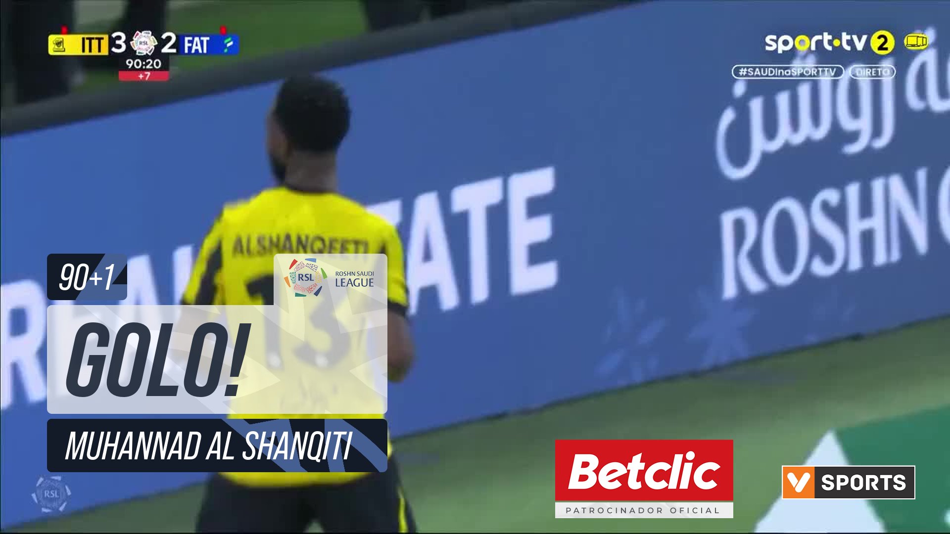 GOLO! Al Ittihad, Muhannad Al Shanqiti aos 90'+1', Al Ittihad 4-2 Al Fateh