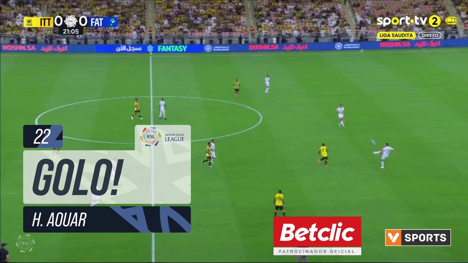 GOLO! Al Ittihad, H. Aouar aos 22', Al Ittihad 1-0 Al Fateh