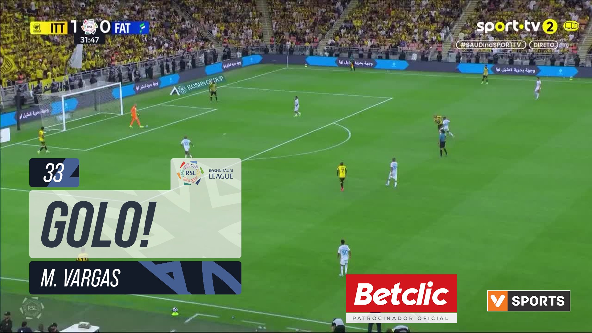 GOLO! Al Fateh, M. Vargas aos 33', Al Ittihad 1-1 Al Fateh