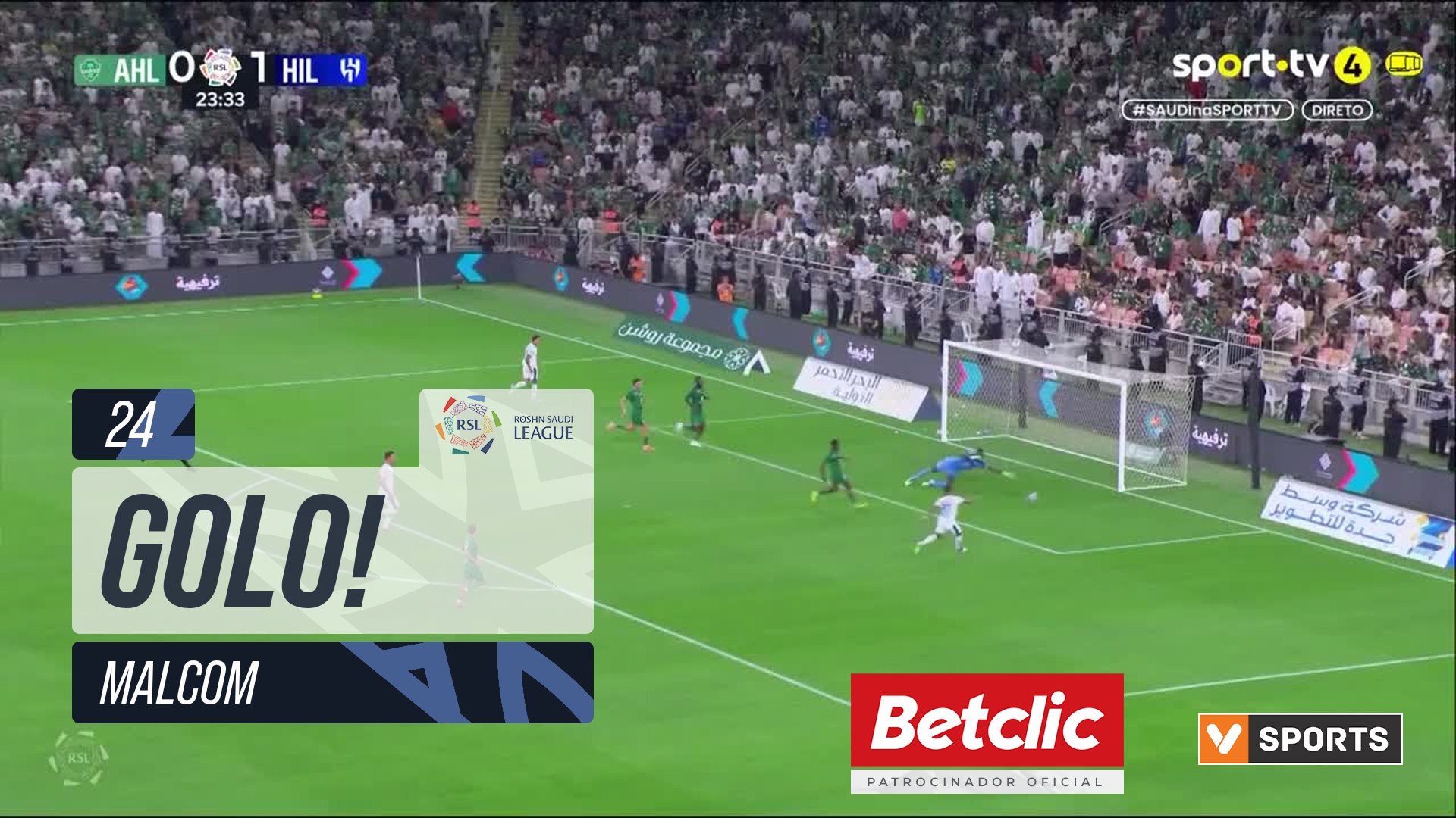 GOLO! Al Hilal, Malcom aos 24', Al Ahli 0-2 Al Hilal