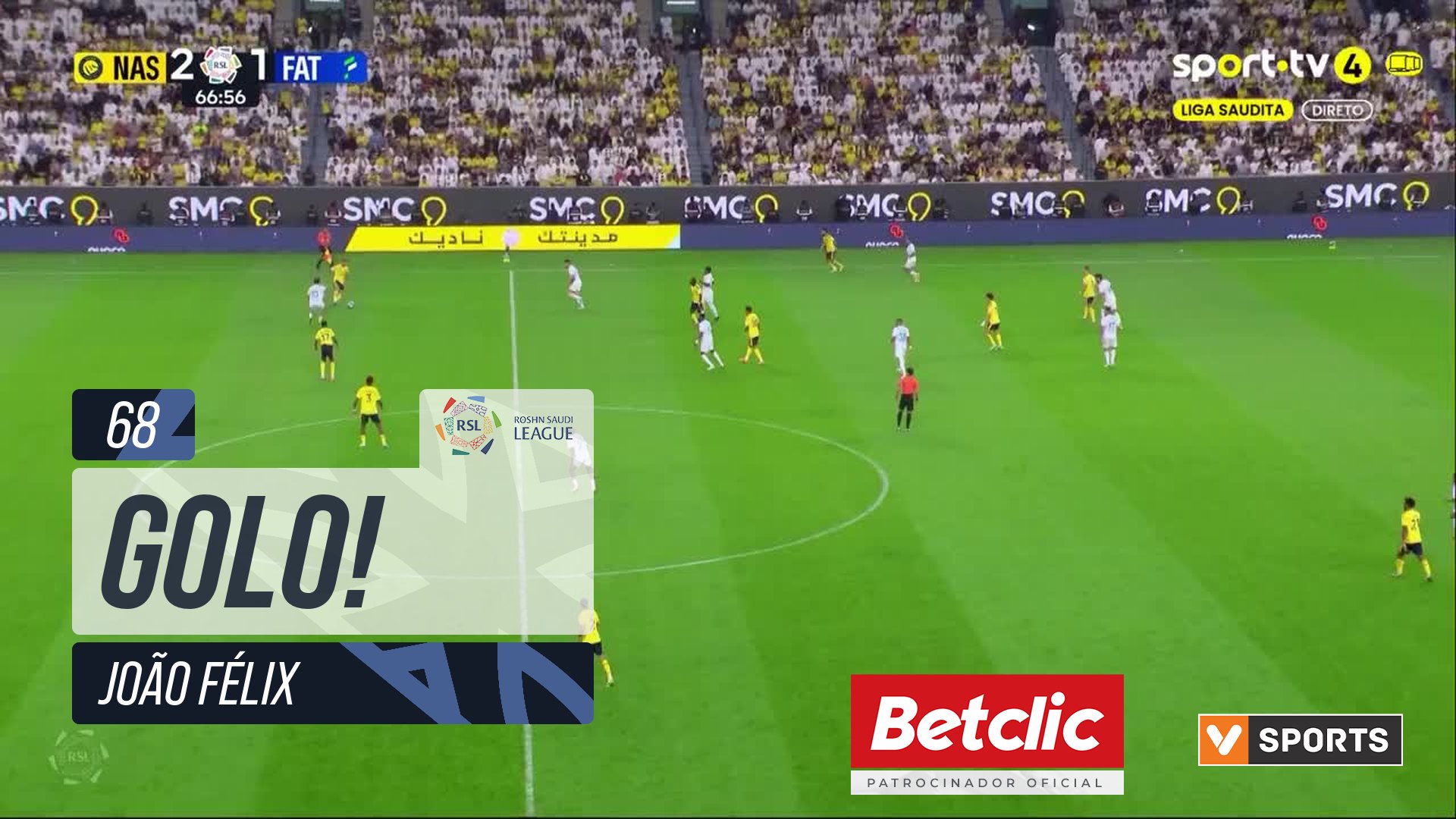 GOLO! Al Nassr, João Félix aos 68', Al Nassr 3-1 Al Fateh