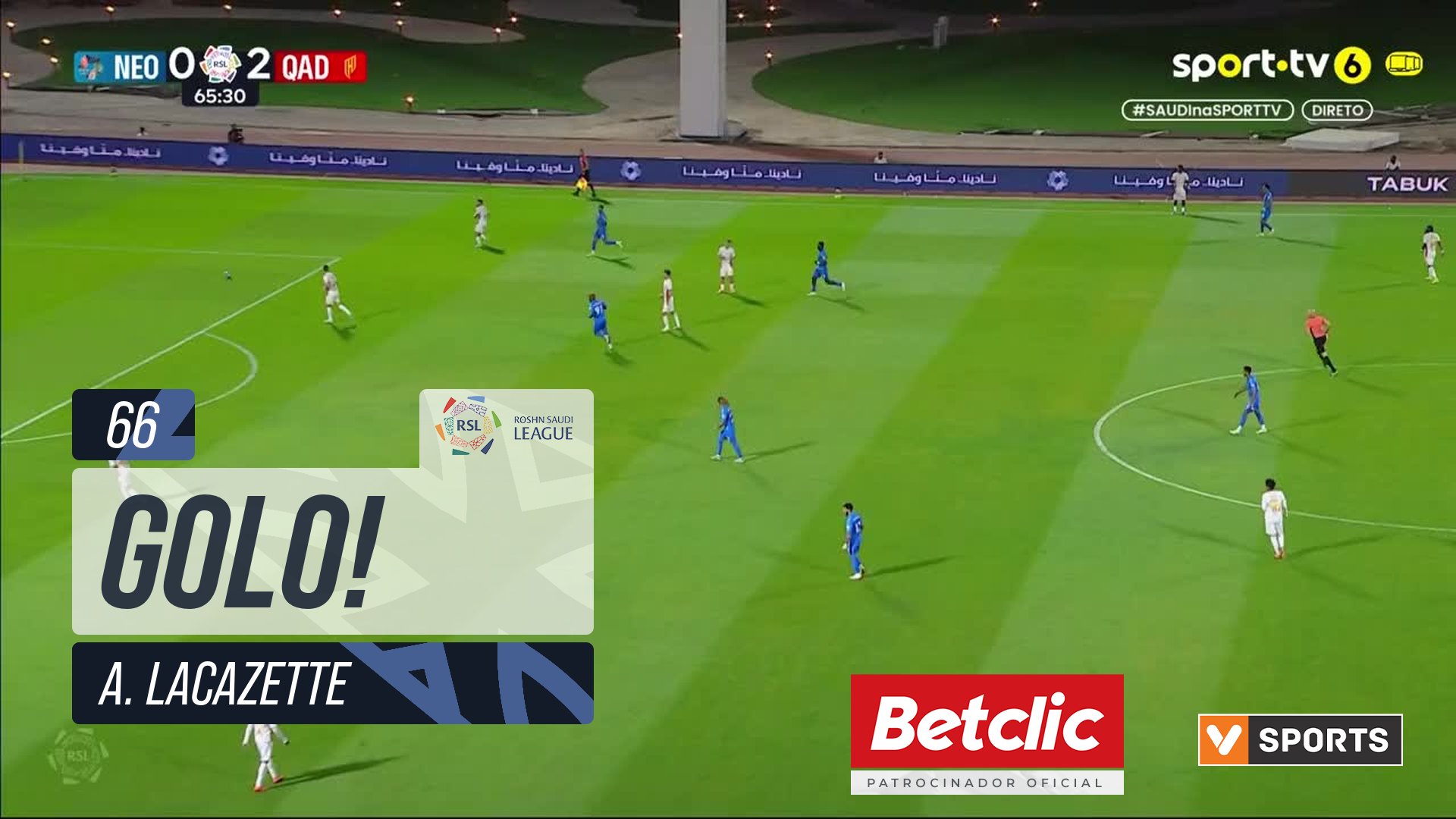 GOLO! Neom, A. Lacazette aos 66', Neom 1-2 Al Qadsiah