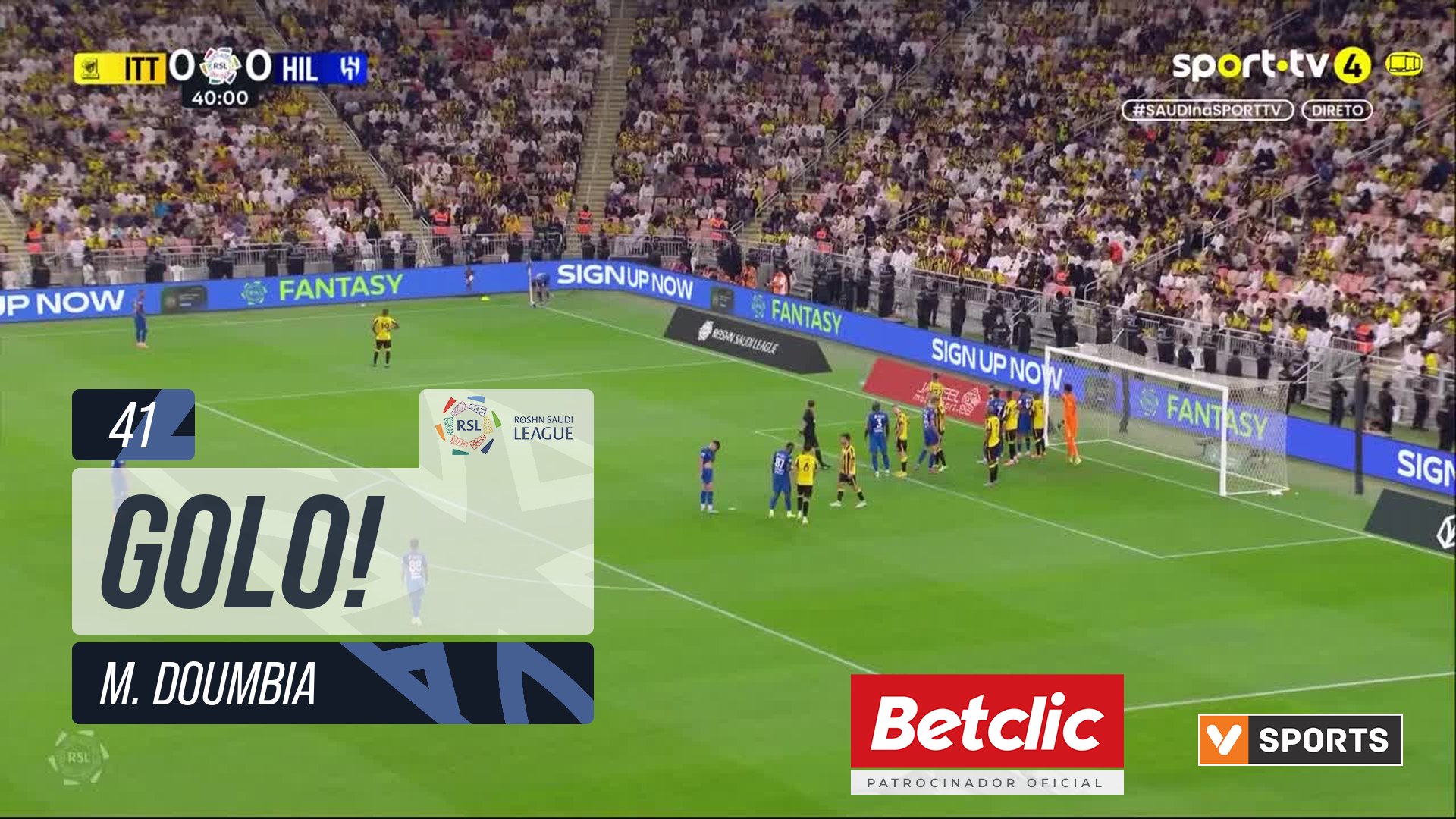 GOLO! Al Hilal, M. Doumbia (p.b.) aos 41', Al Ittihad 0-1 Al Hilal
