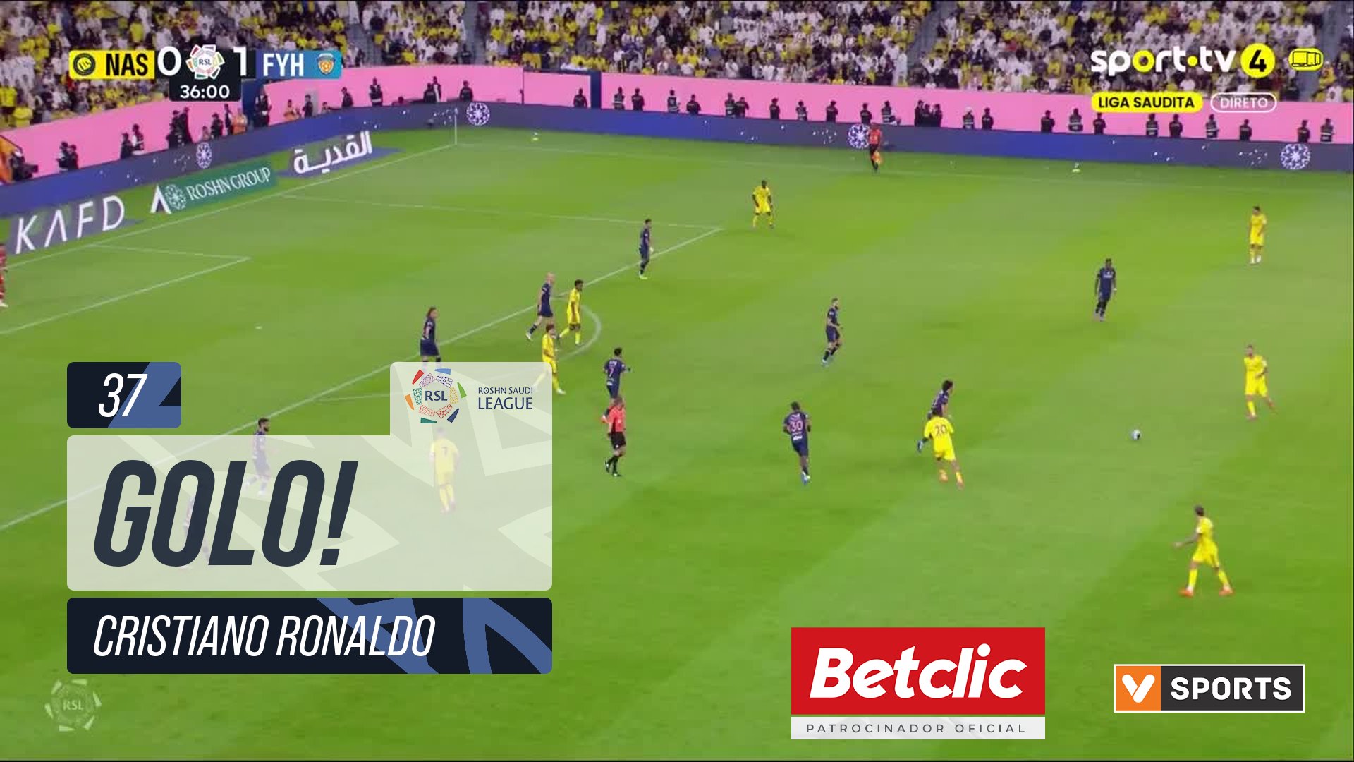 GOLO! Al Nassr, Cristiano Ronaldo aos 37', Al Nassr 1-1 Al Fayha