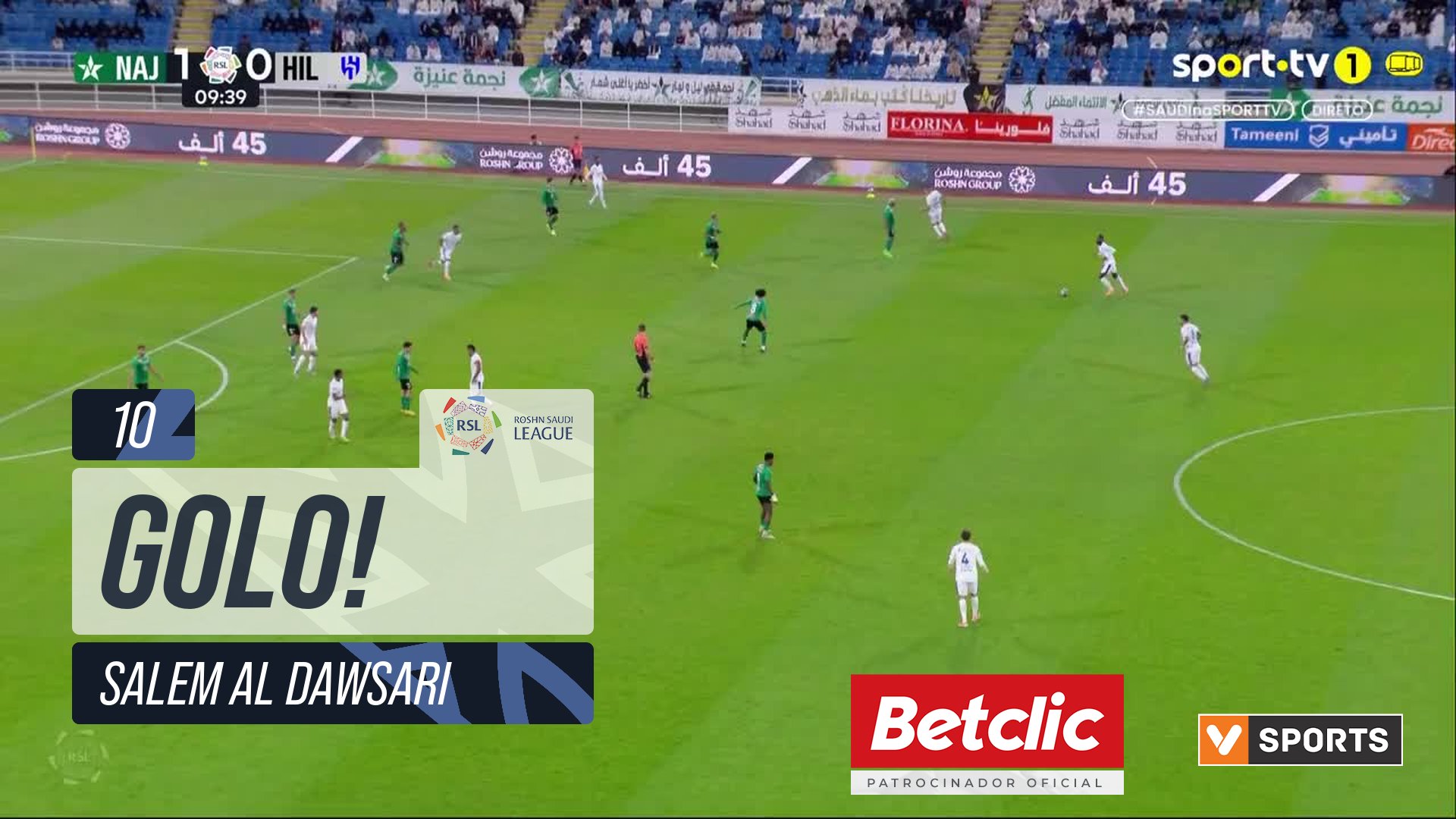 GOLO! Al Hilal, Salem Al Dawsari aos 10', Al Najma 1-1 Al Hilal