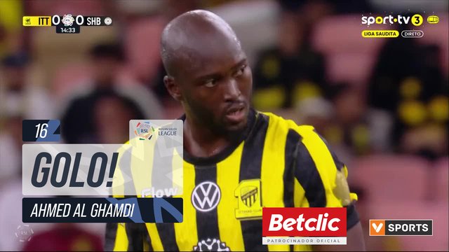 GOLO! Al Ittihad, Ahmed Al Ghamdi aos 16', Al Ittihad 1-0 Al Shabab