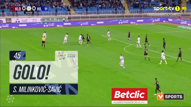 GOLO! Al Hilal, S. Milinković-Savić aos 45', Al Kholood 0-1 Al Hilal