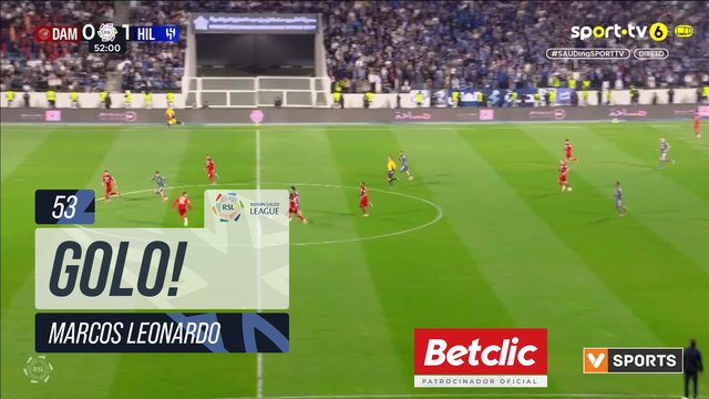 GOLO! Al Hilal, Marcos Leonardo aos 53', Damac 0-2 Al Hilal