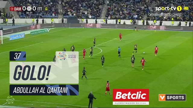 GOLO! Damac, Abdullah Al Qahtani aos 37', Damac 1-0 Al Ittihad