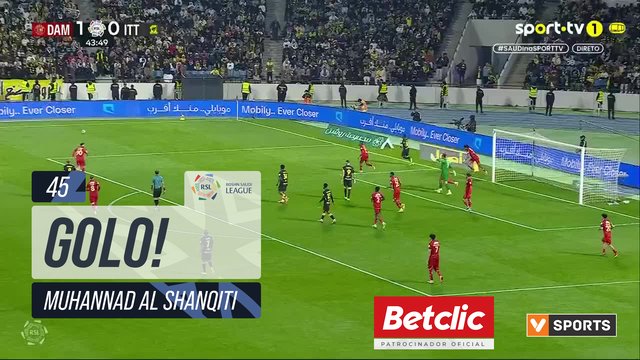 GOLO! Al Ittihad, Muhannad Al Shanqiti aos 45', Damac 1-1 Al Ittihad