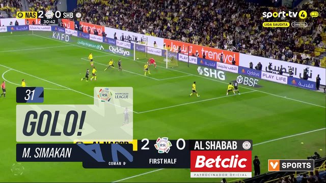GOLO! Al Shabab, M. Simakan (p.b.) aos 31', Al Nassr 2-1 Al Shabab
