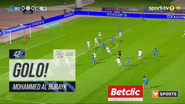GOLO! Neom, Mohammed Al Burayk aos 42', Neom 1-0 Al Hilal