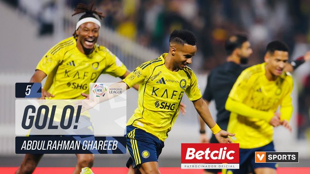 GOLO! Al Nassr, Abdulrahman Ghareeb aos 5', Damac 0-1 Al Nassr