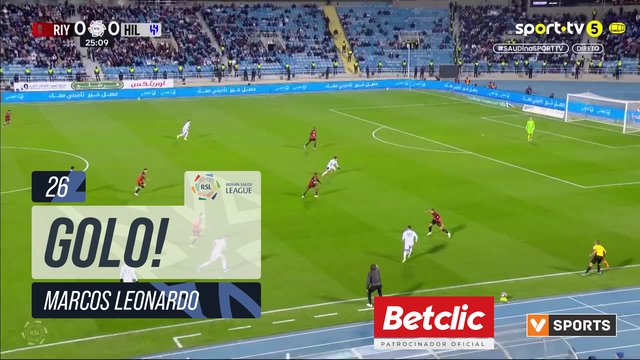 GOLO! Al Hilal, Marcos Leonardo aos 26', Al Riyadh 0-1 Al Hilal