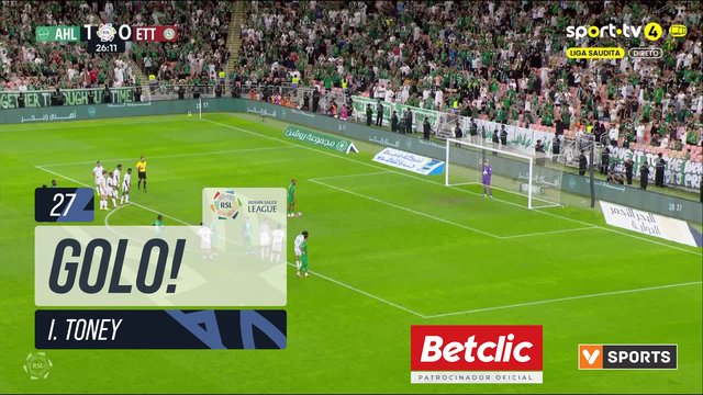 GOLO! Al Ahli, I. Toney aos 27', Al Ahli 2-0 Al Ettifaq