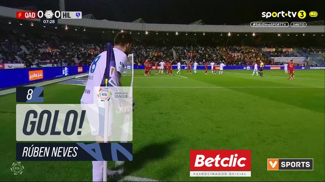 GOLO! Al Hilal, Rúben Neves aos 8', Al Qadsiah 0-1 Al Hilal