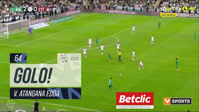 GOLO! Al Ahli, V. Atangana Edoa aos 64', Al Ahli 3-0 Al Ettifaq