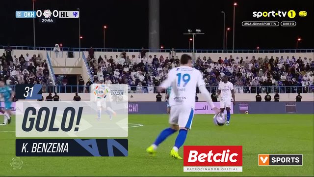 GOLO! Al Hilal, K. Benzema aos 31', Al Okhdood 0-1 Al Hilal