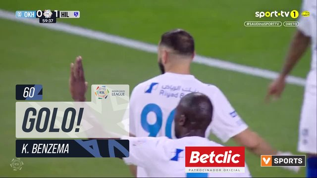 GOLO! Al Hilal, K. Benzema aos 60', Al Okhdood 0-2 Al Hilal