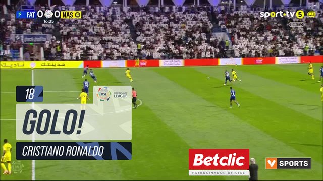 GOLO! Al Nassr, Cristiano Ronaldo aos 18', Al Fateh 0-1 Al Nassr