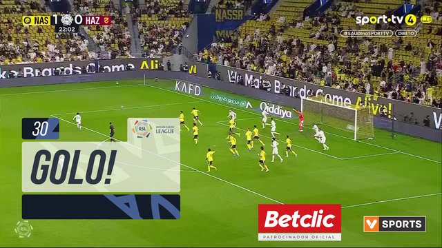 GOLO! Al Nassr aos 30', Al Nassr 2-0 Al Hazem