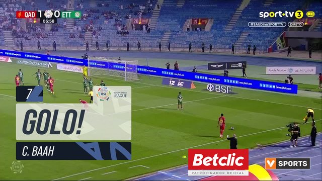 GOLO! Al Qadsiah, C. Baah aos 7', Al Qadsiah 2-0 Al Ettifaq
