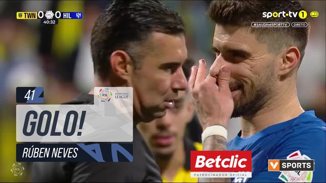 GOLO! Al Hilal, Rúben Neves aos 41', Al Taawoun 0-1 Al Hilal