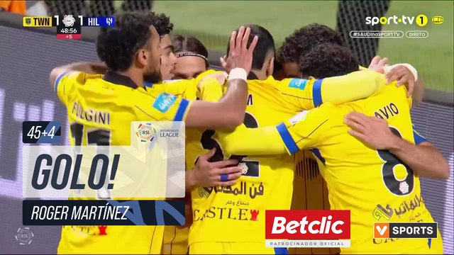GOLO! Al Taawoun, Roger Martínez aos 45'+4', Al Taawoun 1-1 Al Hilal