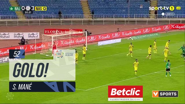 GOLO! Al Nassr, S. Mané aos 52', Al Najma 0-4 Al Nassr
