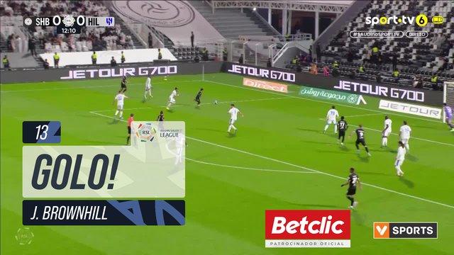 GOLO! Al Shabab, J. Brownhill aos 13', Al Shabab 1-0 Al Hilal