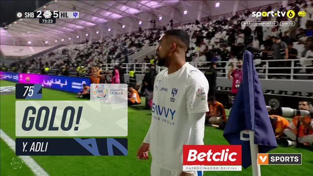 GOLO! Al Shabab, Y. Adli aos 75', Al Shabab 3-5 Al Hilal