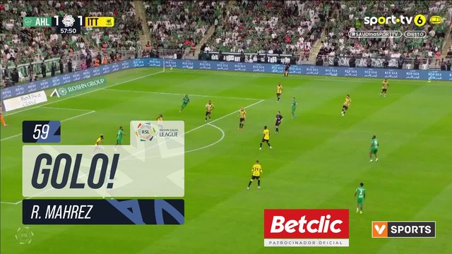 GOLO! Al Ahli, R. Mahrez aos 59', Al Ahli 2-1 Al Ittihad