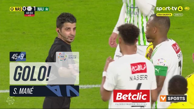 GOLO! Al Nassr, S. Mané aos 45'+9', Al Nassr 2-1 Al Najma