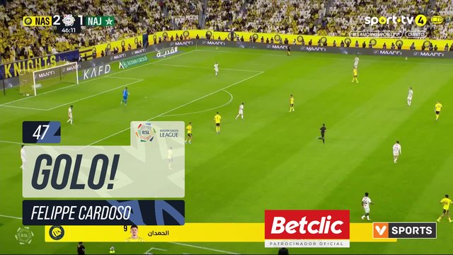 GOLO! Al Najma, Felippe Cardoso aos 47', Al Nassr 2-2 Al Najma