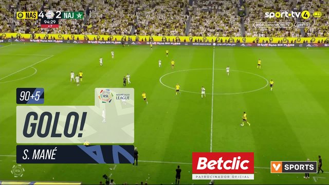 GOLO! Al Nassr, S. Mané aos 90'+5', Al Nassr 5-2 Al Najma
