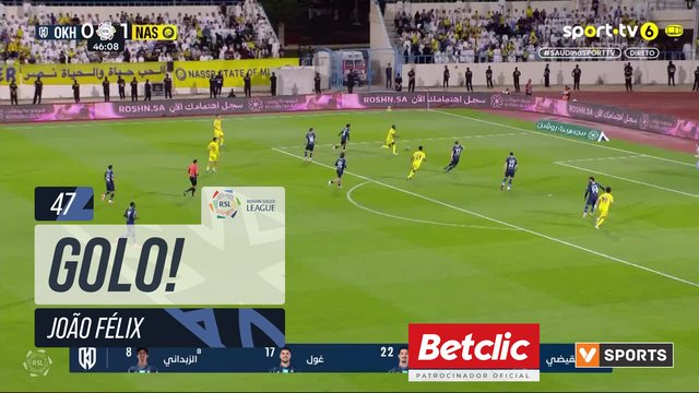 GOLO! Al Nassr, João Félix aos 47', Al Okhdood 0-2 Al Nassr